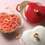 Tramontina 3-Quart Heart Shape Enameled Cast Iron Dutch Oven (Shallow, Oven Safe)