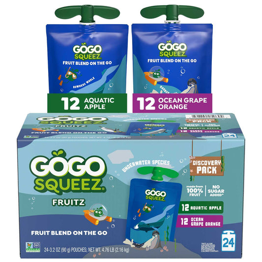 GoGo SqueeZ Discovery Variety Pack - 3.2 oz - 24 Count