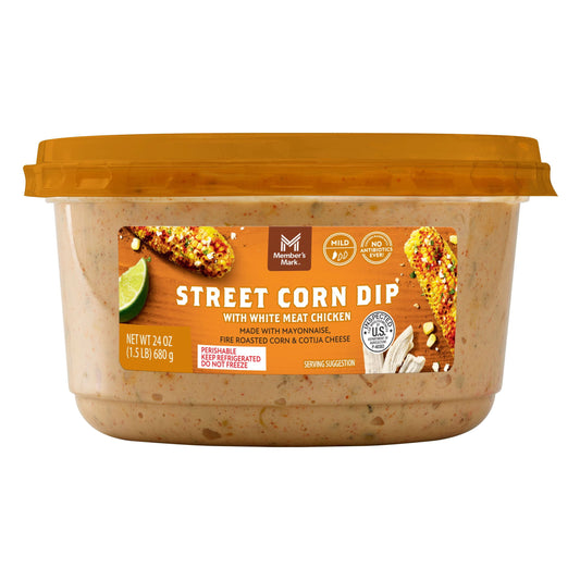 Member's Mark Street Corn Dip with White Meat Chicken, Refrigerated, 24 oz