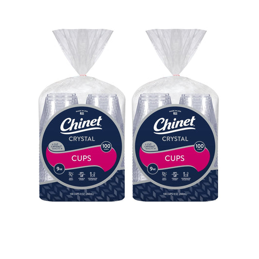 Chinet Crystal Plastic Cups – 9 oz, 200 Count