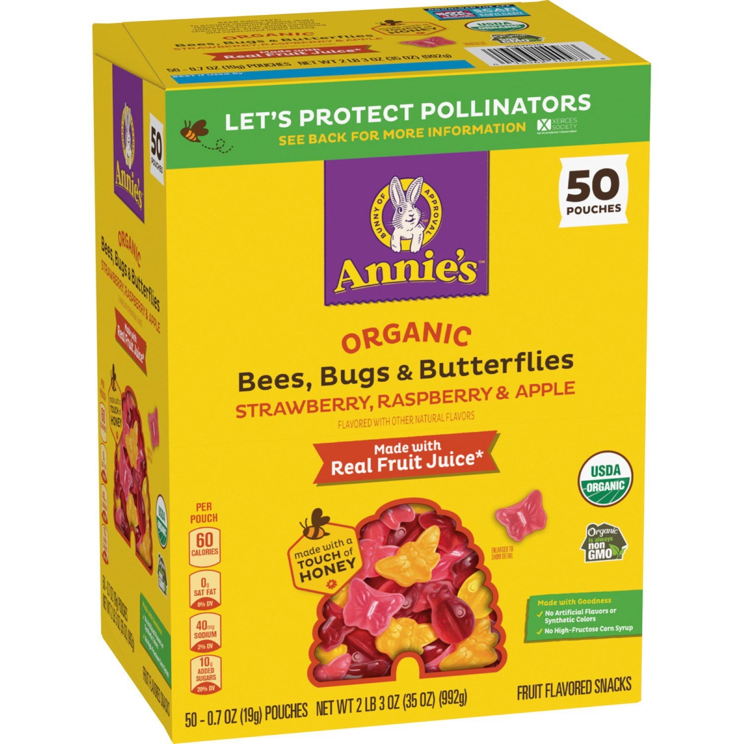 Annie's Organic Bees, Bugs &amp; Butterflies Fruit Flavored Snacks 0.7 oz., 50 pk.