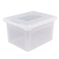 Letter Legal File Totes, 2 pack. Clear Base and Lid with Snap Tight Lid