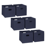 RiverRidge Folding Bins Cube Storage Cubbies, Set of 6 Playroom Organizers