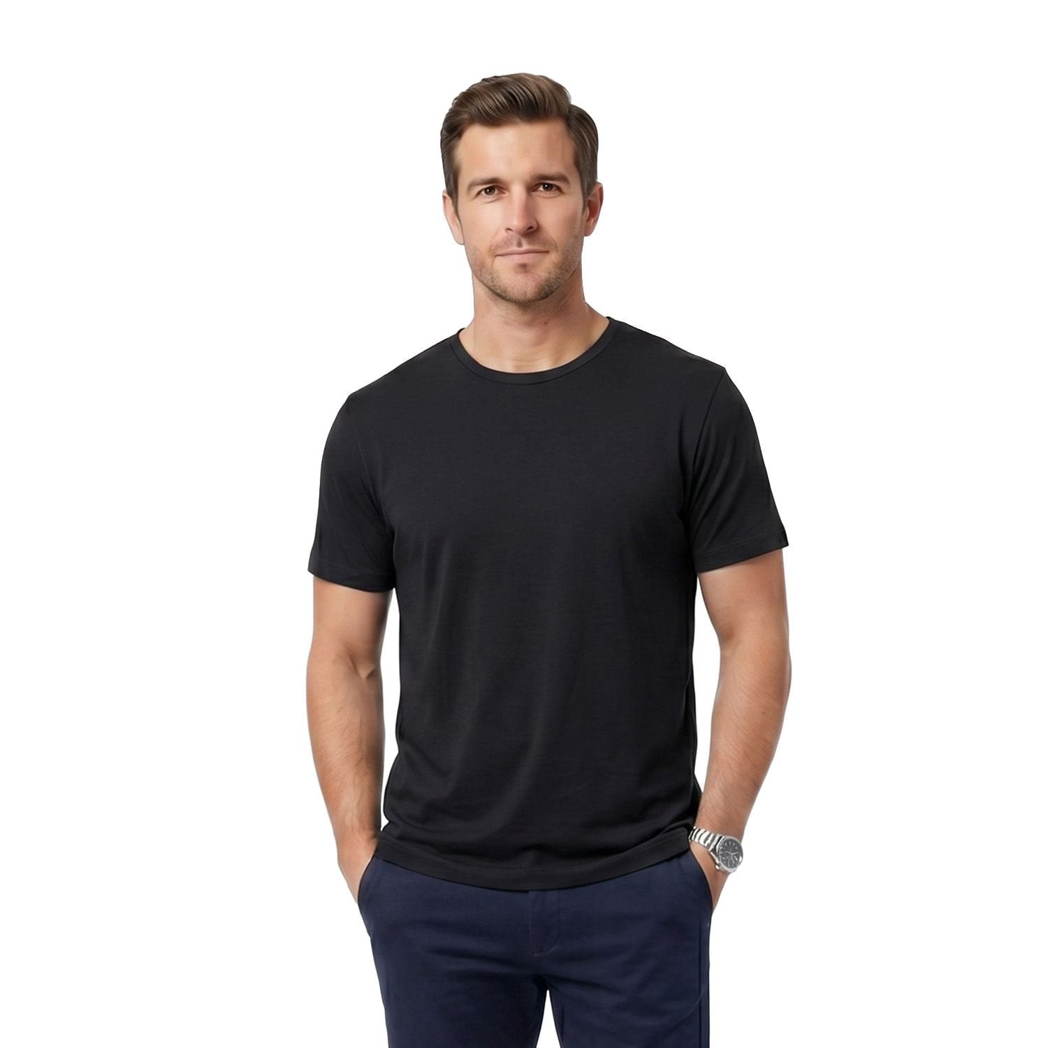 Cuts Crewneck T-Shirt - Black - XXL