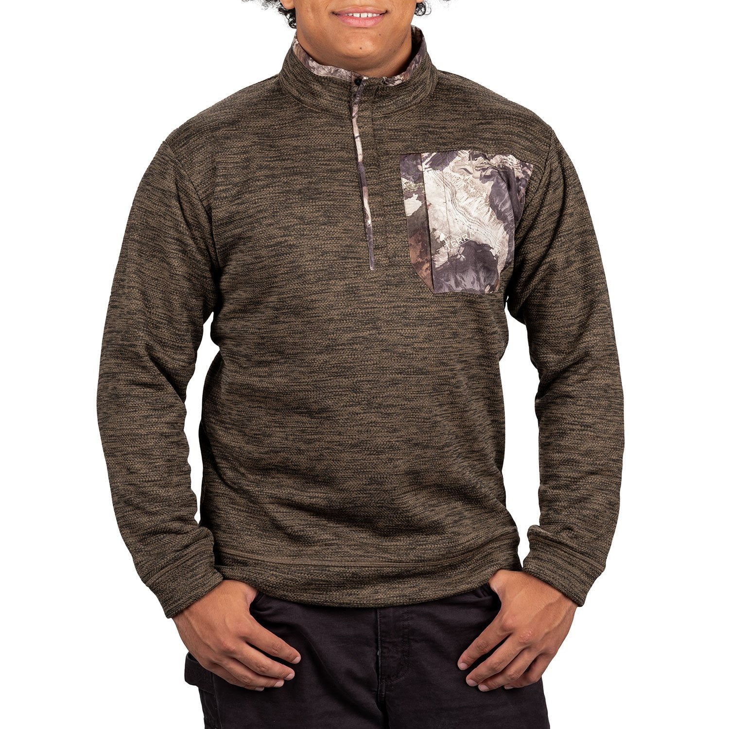 Habit Men’s Snap Front Fleece Pullover with Scent-Factor - Green - XL