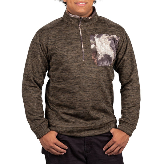 Habit Men’s Snap Front Fleece Pullover with Scent-Factor - Green - XL