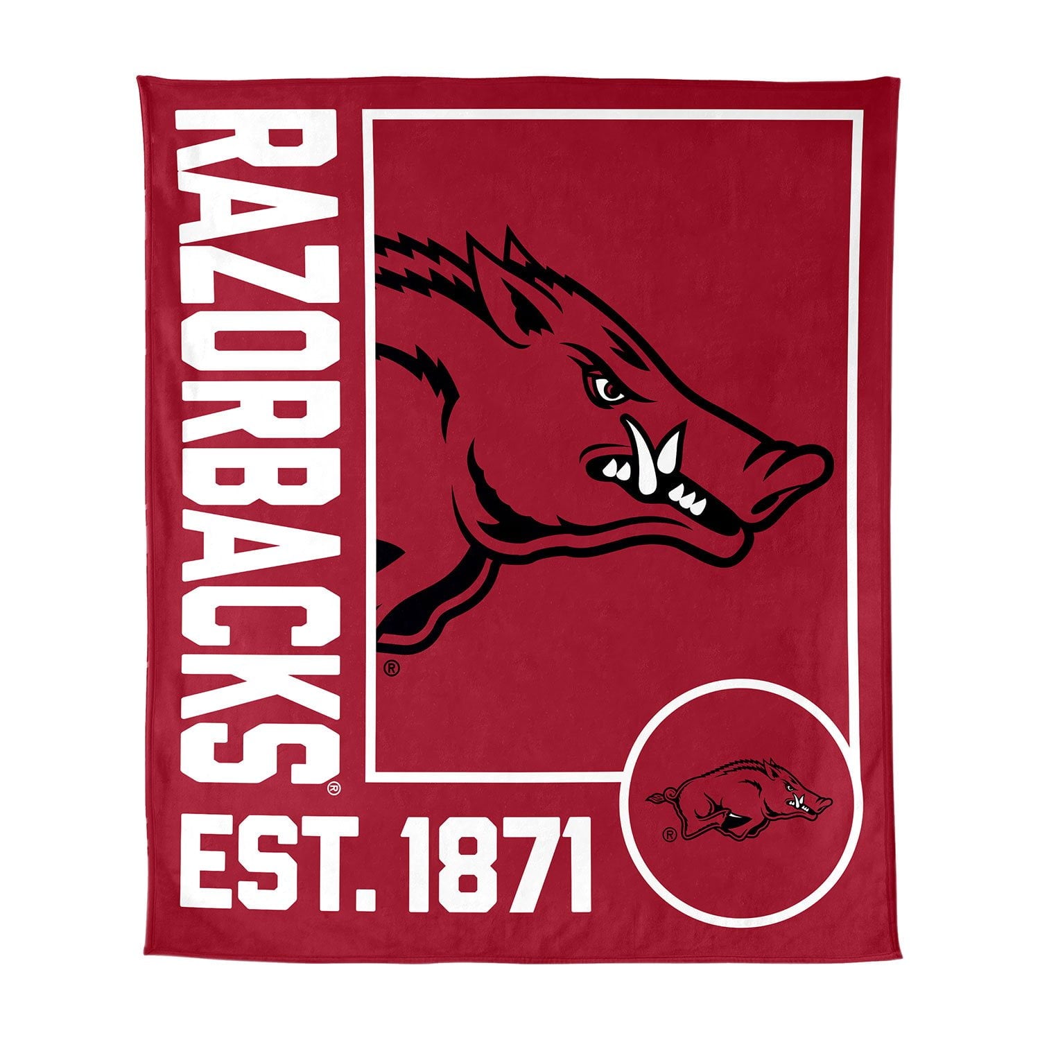 Logo Brands Arkansas Razorbacks 60"x70" Super Plush Blanket