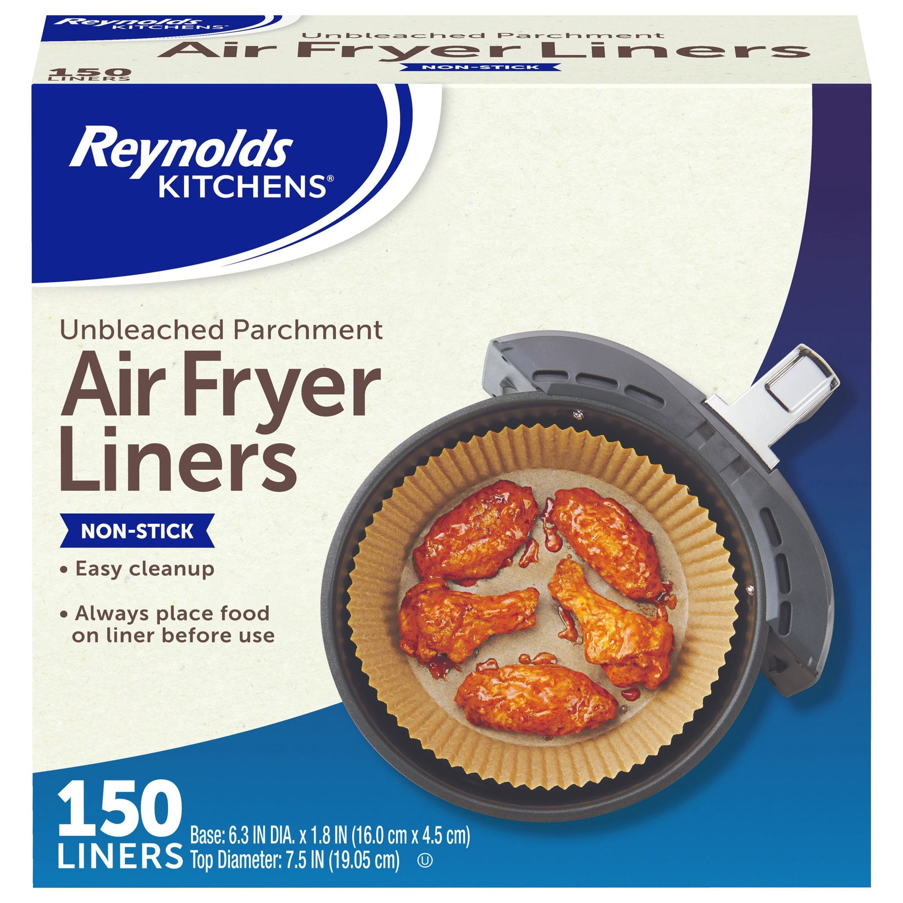Reynolds Consumer Products Reynolds Kitchens Unbleached Parchment Air Fryer Liners – 150 Count