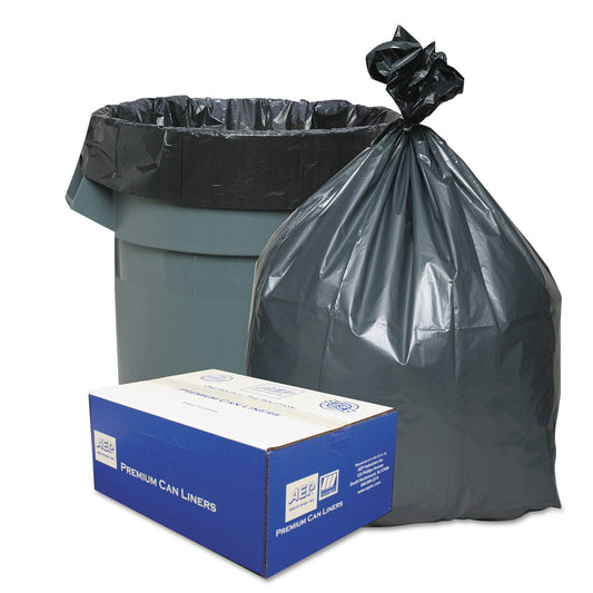 Platinum Plus Can Liners, 60 gal, 1.55 mil, 39" x 56", Gray (50 Count)