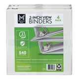 Member's Mark 2" D-Ring View Binder, White 4 pk.