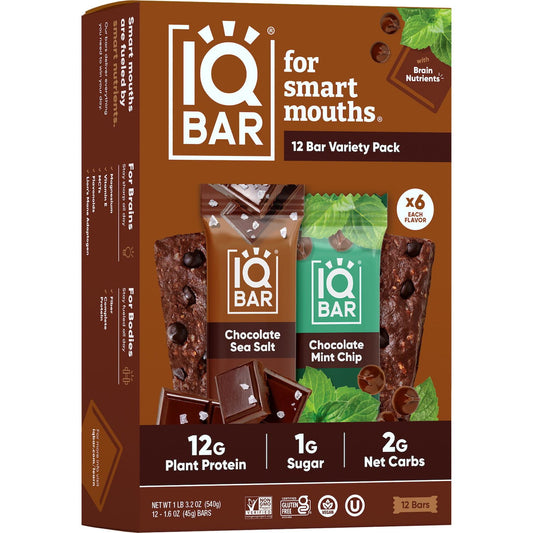 IQBAR Protein Bar, Variety Pack, 1.6 oz., 12 ct.