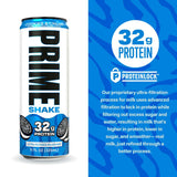 Prime 32g Protein Ultra-Filtered Milk Shake, Cookies and Cream, 11 fl. oz., 12 pk.