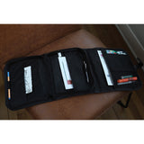 XXL Black Nylon Tri-Fold Bible Cover with Bible Study Organizer, Velcro Closure