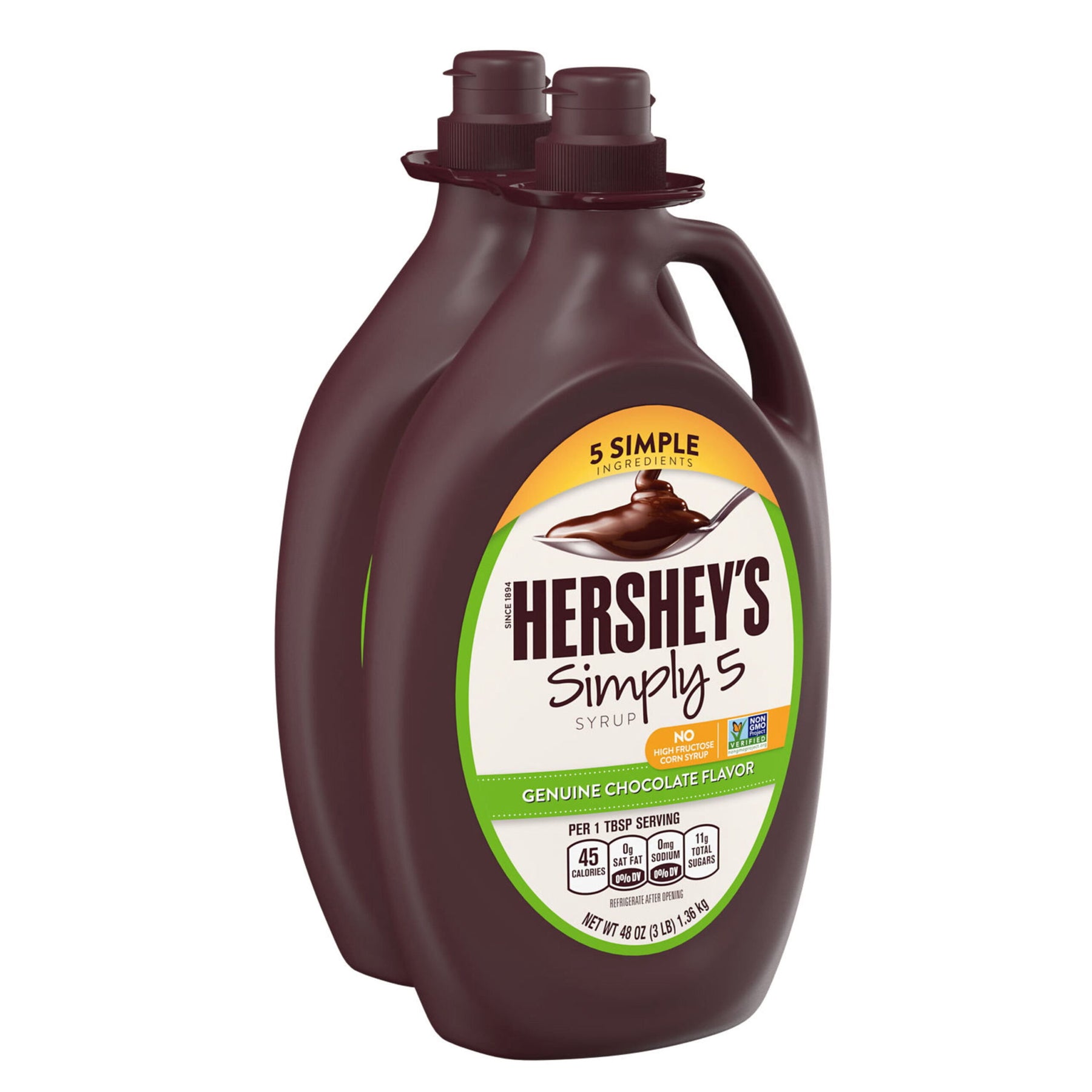 HERSHEY'S Simply 5 Chocolate Flavor Syrup, 2 pk.