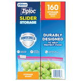 Ziploc Brand Quart Storage Slider Bags, Power Shield Technology for More Durability, 160 ct.