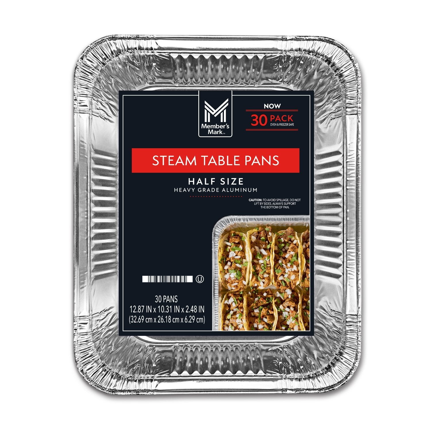 Member's Mark Half Size Aluminum Steam Table Pans – 30 Count