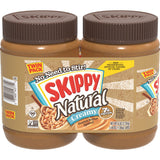 Skippy Natural Creamy Peanut Butter Spread - 48 oz - 2 Pack