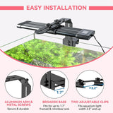 hygger Universal Aquarium Light Riser - Adjustable Aluminum Mounting Bracket