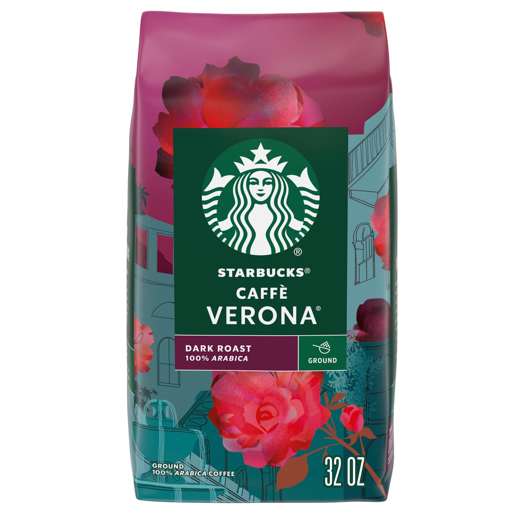 Starbucks Dark Roast Ground Coffee, Caffe Verona, 32 oz.
