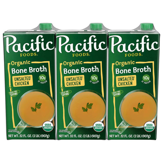 Pacific Bone Broth - Unsalted - 32 oz - 3 Pack