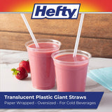 Hefty Giant Translucent Wrapped Plastic Straws, 10.25", 2, 400 ct.