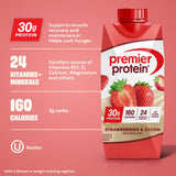 Premier Protein 30g High Protein Shake, Strawberries &amp; Cream 11 fl. oz., 15 pk.