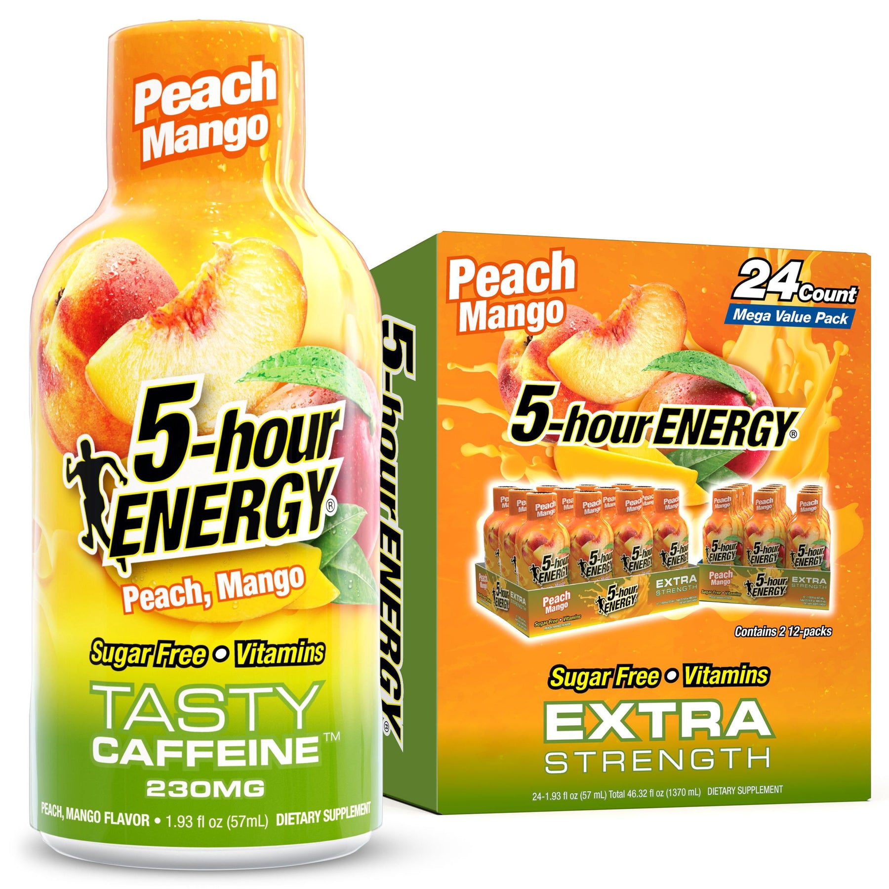 5-hour ENERGY Shot, Extra Strength, Peach Mango 1.93 oz., 24 pk.