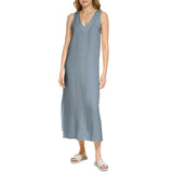 DKNY Women's Linen Maxi Dress - Black - XXL