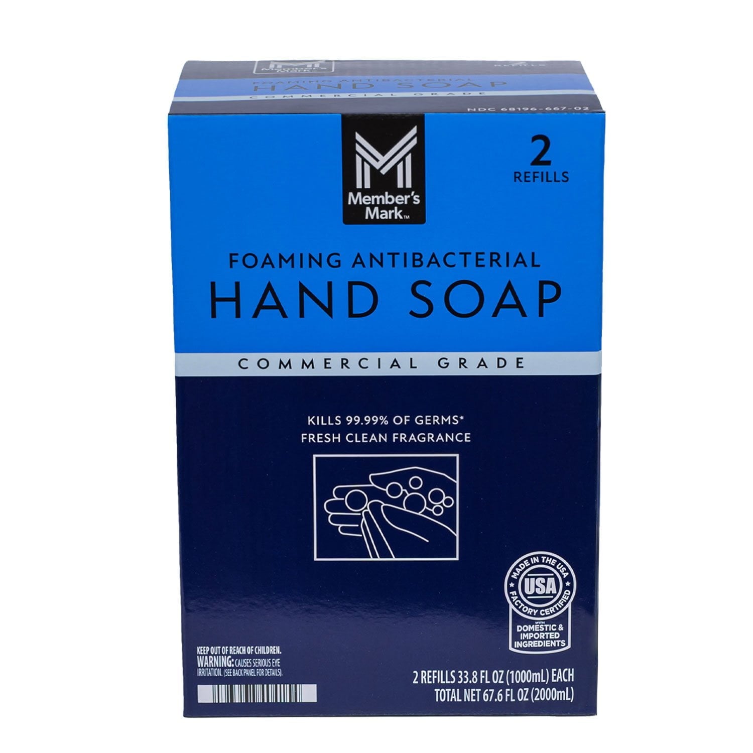 Member's Mark Antibacterial Foaming Hand Soap – 67.6 fl oz, 2 refills
