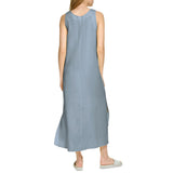DKNY Women's Linen Maxi Dress - Black - XXL