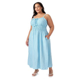 Edited by Hunter McGrady Women's Maxi Dress - Blue Gingham - Online Only - XXL