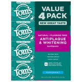 Tom's of Maine Fluoride-Free Antiplaque & Whitening Toothpaste, 4.5 oz., 4 pk.