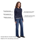 Express Women's Sweater Hoodie - Black - XXL