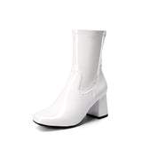 DREAM PAIRS Women’s White Patent Go-Go Boots Size 7