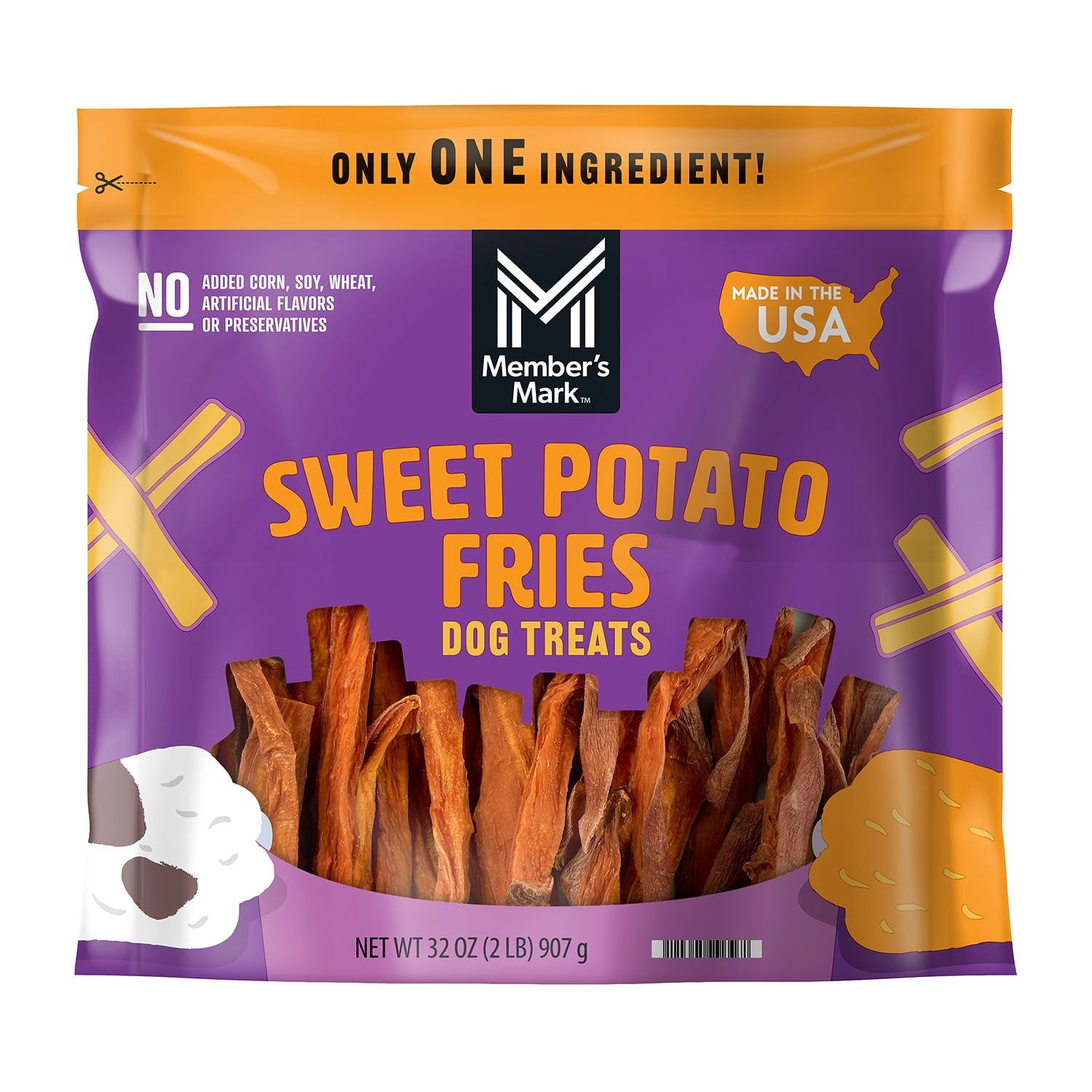 Member's Mark Sweet Potato Fries Dog Treats, 32 oz