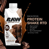 RAW Nutrition 30g Protein Shake, Chocolate, 11 fl. oz., 12 pk.
