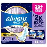 Always Maxi Overnight Pads with Wings, Size 5, 66 ct.