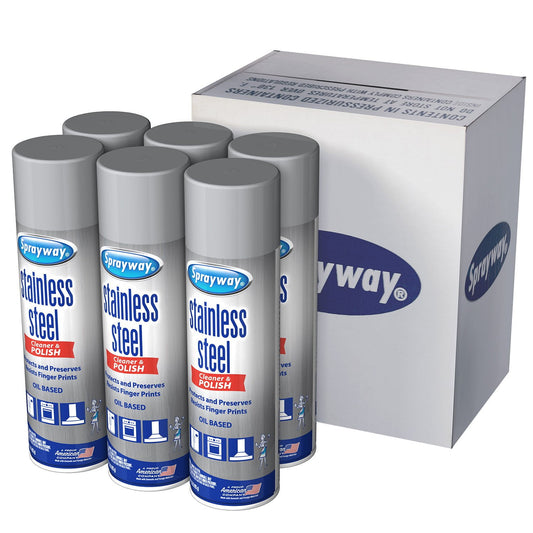 Sprayway Stainless Steel Cleaner and Polisher – 15 oz, 6 Pack