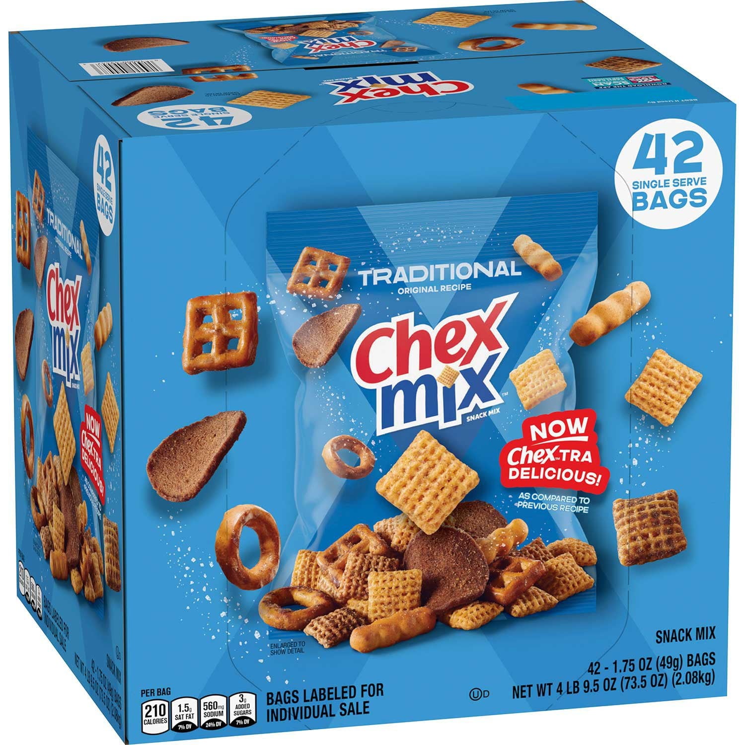 Chex Mix Traditional Savory Snack Mix - 1.75 oz - 42 Pack