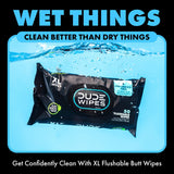 DUDE WIPES XL Fragrance Free Flushable Wet Wipes | 8 Packs of 50 (400 Total)