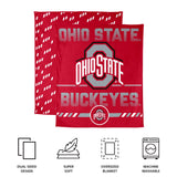 Logo Brands Ohio State Buckeyes 60"x70" Super Plush Blanket