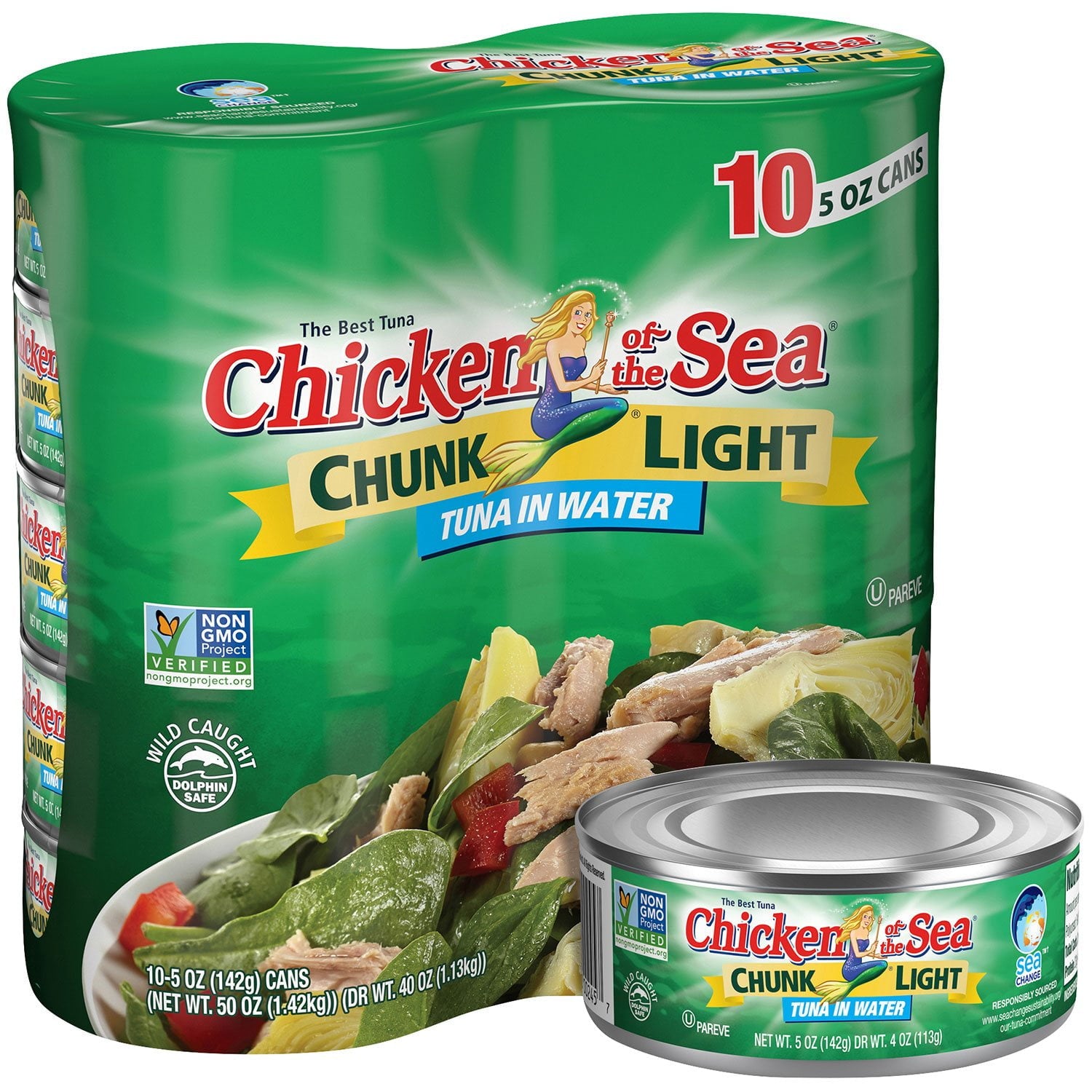 Chicken of the Sea Chunk Light Tuna in Water 5 oz - 10 Pack