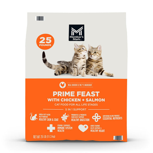 Member's Mark Prime Feast with Chicken + Salmon Dry Cat Food, 25 lbs