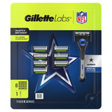 Gillette Labs NFL Dallas Cowboys Men's Razor, Handle + 8 Cartridges