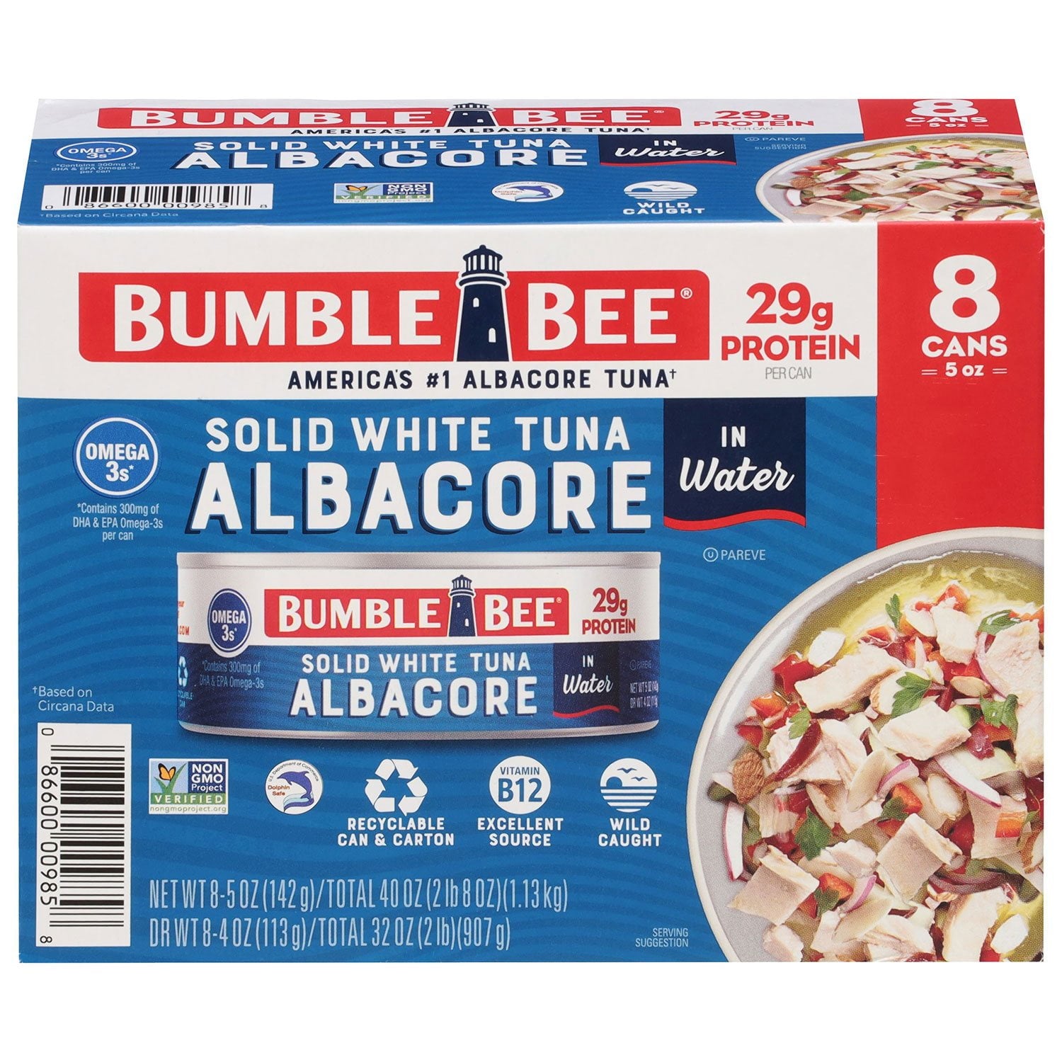 Bumble Bee Solid White Albacore in Water 5 oz - 8 Pack