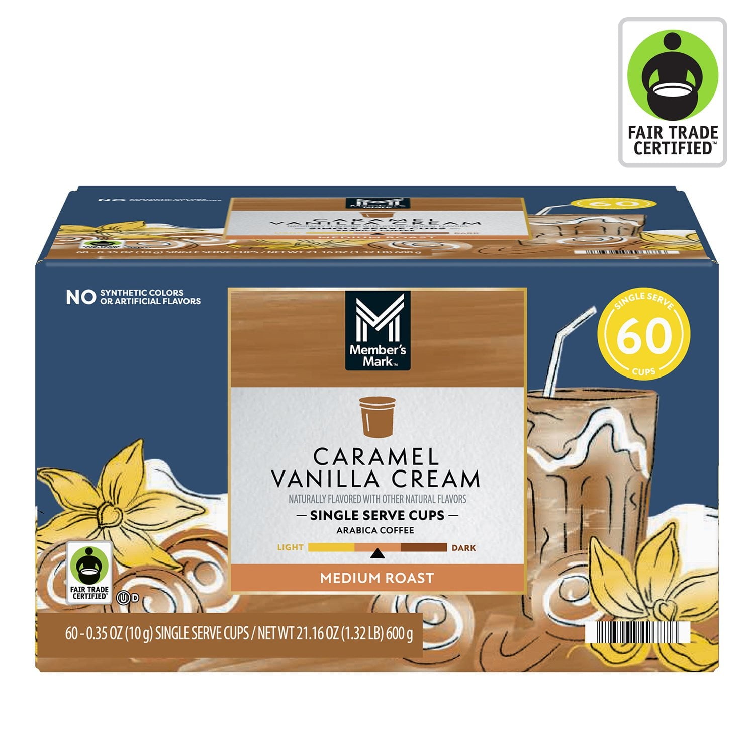 Member's Mark Medium Roast Coffee Pods, Caramel Vanilla Cream, 60 ct.