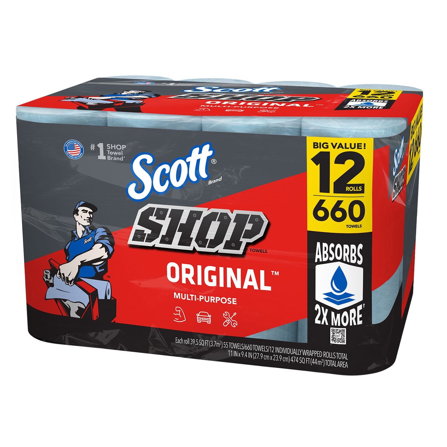 Scott Shop Towels Original 55 sheets/roll – 12 rolls
