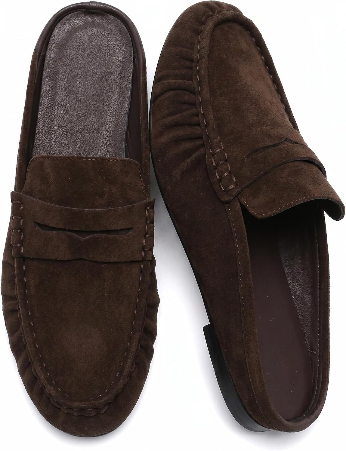 Women’s Chocolate Brown Backless Penny Loafer Mules Size 9