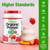 Orgain Organic Protein Powder Plant Based Strawberries &amp; Cream, 2.74 lbs.
