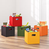 RiverRidge Folding Bins Cube Storage Cubbies, Set of 6 Playroom Organizers